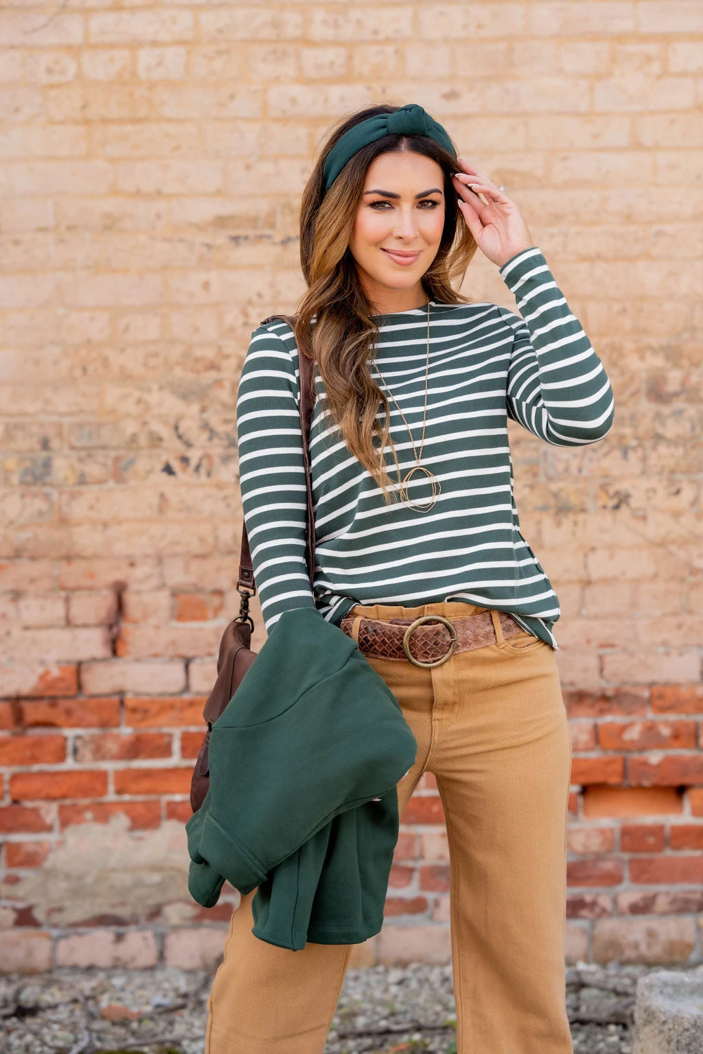 Striped Cotton Long Sleeve Tee 1 Striped Cotton Long Sleeve Tee