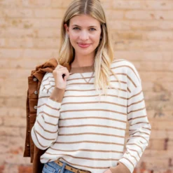 Simple Striped Solid Trim Sweater 7 Simple Striped Solid Trim Sweater -Women's Clothing Store untitled 2 347