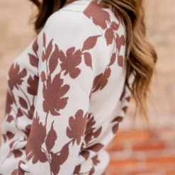 Blossoms Solid Trim Sweater -Women's Clothing Store untitled 2 364