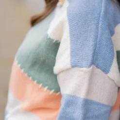 Stitched Accented Color Blocked Sweater -Women's Clothing Store untitled 2 36 0855c574 8650 45c9 b5eb a3d17412a62f