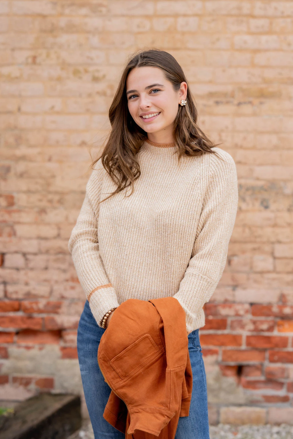 Solid Trim Knit Sweater 2 Solid Trim Knit Sweater - Image 2