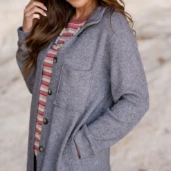 Thermal Side Slit Shacket -Women's Clothing Store untitled 2 43 d58fcf7e d8ae 4d94 b19e 96955a736fed