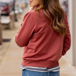 V Accented Mock Neck Sweatshirt -Women's Clothing Store untitled 2 45 b4647e34 4a5d 464a a06b 6ba350c6b0a8