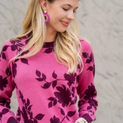 Blossoms Solid Trim Sweater -Women's Clothing Store untitled 2 465