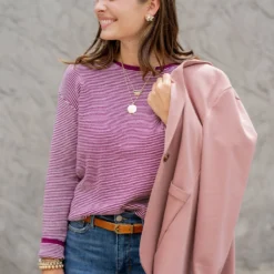 Marled Thin Striped Sweater