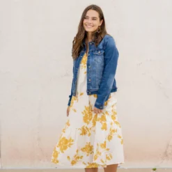 Blossoms Flutter Trim Midi Dress -Women's Clothing Store untitled 2 48 4ea348aa fe3c 47da 9f26 49f4b18bb5f7