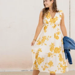 Blossoms Flutter Trim Midi Dress -Women's Clothing Store untitled 2 50 836f52e0 1a41 4446 beb2 bbd6a4977a32