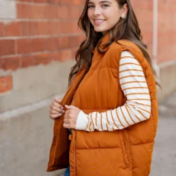 Relaxed Fit Puffer Vest -Women's Clothing Store untitled 2 517