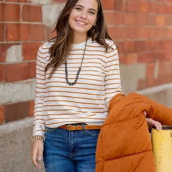 Everyday Striped Sweater Tee -Women's Clothing Store untitled 2 532