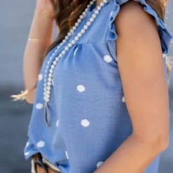 Polka Dot Cinched Trim Tank -Women's Clothing Store untitled 2 56