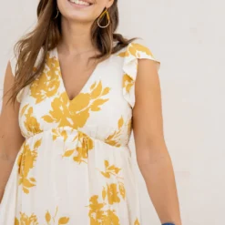 Blossoms Flutter Trim Midi Dress -Women's Clothing Store untitled 2 56 7e9cd9c2 c128 44ad 9afc 58cfb3ae3b1e