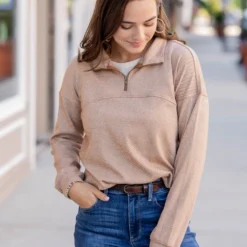 Corded Quarter Zip Pullover Sweatshirt -Women's Clothing Store untitled 2 5 e71cb0a8 a039 404a 98aa ea93e5ad794a