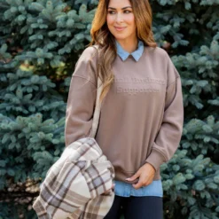 Small Business Supporter Embossed Crewneck -Women's Clothing Store untitled 2 607