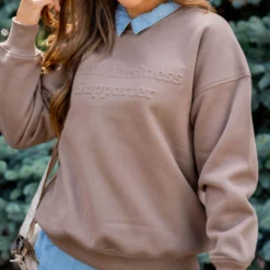 Small Business Supporter Embossed Crewneck -Women's Clothing Store untitled 2 613