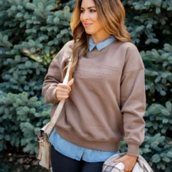 Small Business Supporter Embossed Crewneck -Women's Clothing Store untitled 2 623