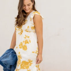 Blossoms Flutter Trim Midi Dress -Women's Clothing Store untitled 2 62 0b58cc6a c7e0 4be1 ac46 6a66c70c3a43