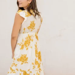 Blossoms Flutter Trim Midi Dress -Women's Clothing Store untitled 2 63 242f0366 a678 4cdb aec8 f92fac0f0918