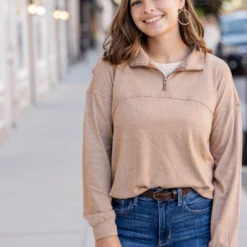 Corded Quarter Zip Pullover Sweatshirt -Women's Clothing Store untitled 2 6 5382528b 2fe3 4377 8d84 02dd00c319e0