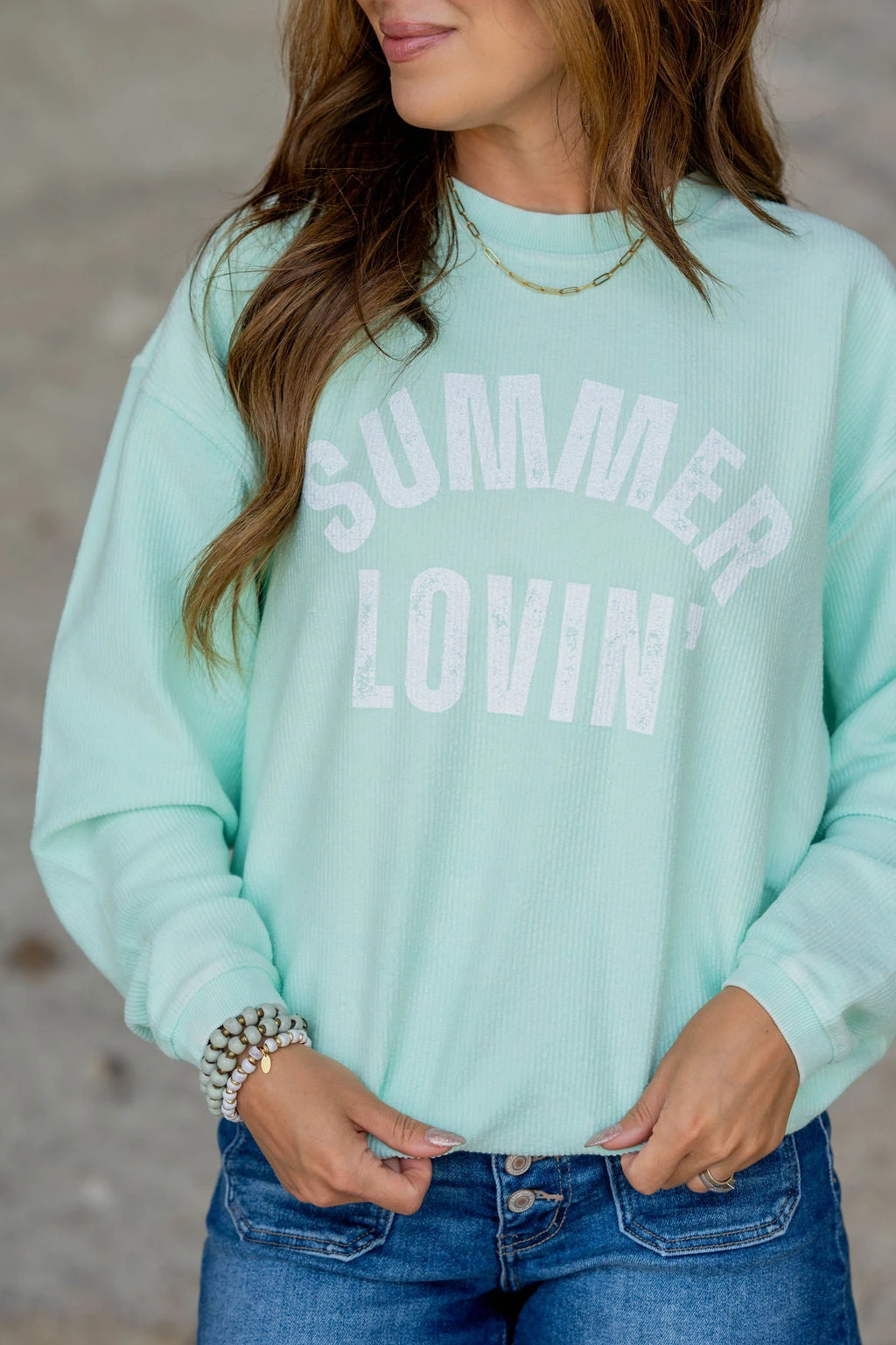 Summer Lovin' Ribbed Graphic Crewneck 3 Summer Lovin' Ribbed Graphic Crewneck - Image 3