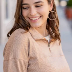 Corded Quarter Zip Pullover Sweatshirt -Women's Clothing Store untitled 2 7 57baa867 88aa 444f a807 982945ab3a28