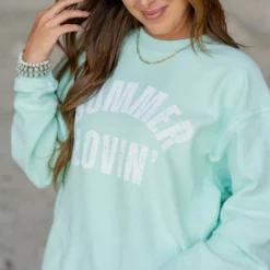 Summer Lovin' Ribbed Graphic Crewneck 9 Summer Lovin' Ribbed Graphic Crewneck -Women's Clothing Store untitled 2 81