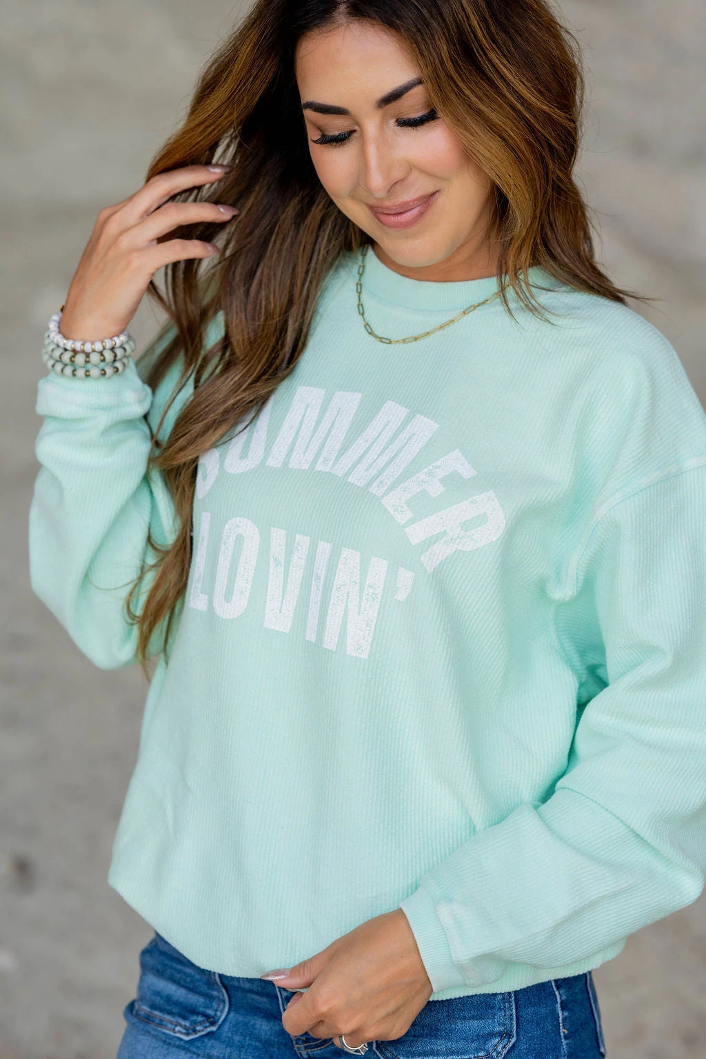 Summer Lovin' Ribbed Graphic Crewneck 4 Summer Lovin' Ribbed Graphic Crewneck - Image 4