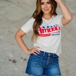 America The Beautiful Graphic Tee 8 America The Beautiful Graphic Tee -Women's Clothing Store untitled 2 83