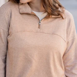 Corded Quarter Zip Pullover Sweatshirt -Women's Clothing Store untitled 2 8 a2a8595e 6c9e 4f95 922f 0a1ac021ea66