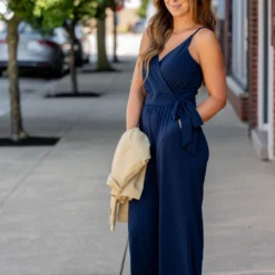 Side Tie V-Neck Jumpsuit -Women's Clothing Store untitled 2 96 217300b7 e695 457f 9112 72cf819638da