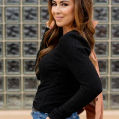 Uniquely Textured Gathered Shoulder Tee -Women's Clothing Store untitled 2001 5090e5c4 15c4 455f 99ce 723f3e3dc46c