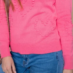 Dotted Hearts Sweater -Women's Clothing Store untitled 2036