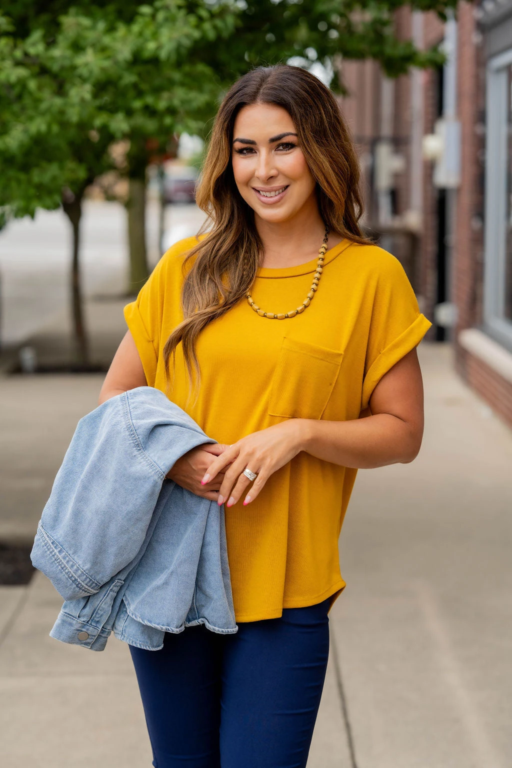 Pocket Accented Cuffed Sleeve Tee 4 Pocket Accented Cuffed Sleeve Tee - Image 4