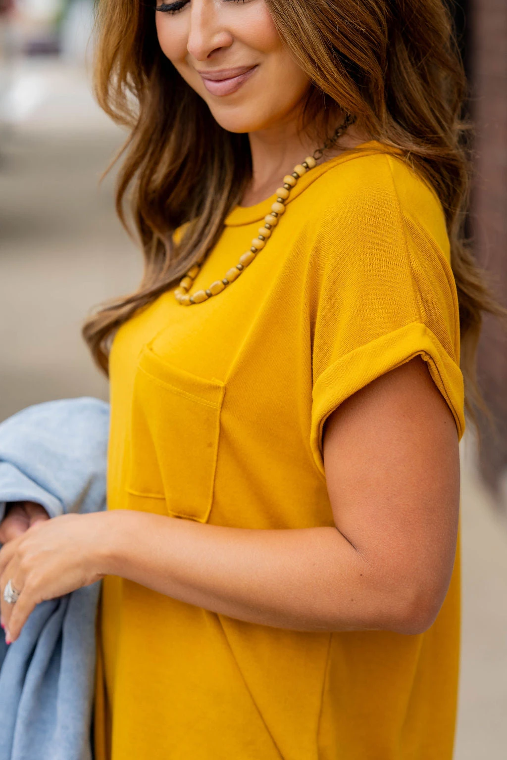 Pocket Accented Cuffed Sleeve Tee 8 Pocket Accented Cuffed Sleeve Tee - Image 8