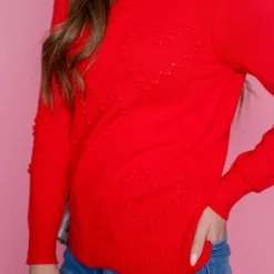 Dotted Hearts Sweater -Women's Clothing Store untitled 2084