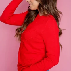 Dotted Hearts Sweater -Women's Clothing Store untitled 2086