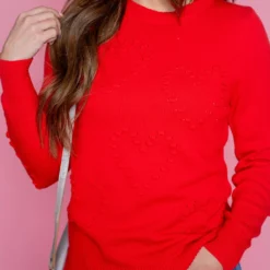 Dotted Hearts Sweater -Women's Clothing Store untitled 2088