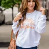 Cursive Be The Sunshine Ribbed Graphic Crewneck