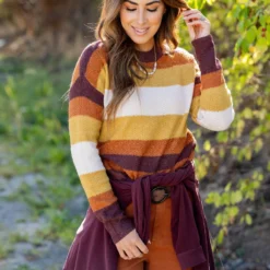 Harvest Striped Sweater -Women's Clothing Store untitled 2113