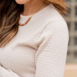 Subtle Textured Long Sleeve Tee -Women's Clothing Store untitled 2117 48e9ac53 d040 43e4 a334 2e370a53205c
