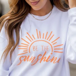 Cursive Be The Sunshine Ribbed Graphic Crewneck -Women's Clothing Store untitled 2123 a731b4cb 2347 4052 968a b194ebfcfe37