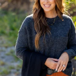 Pocket Accented Knit Sweater -Women's Clothing Store untitled 2138 ab66b15a 18a1 4c27 9f85 2c06b826c5d7