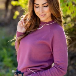 Piped Trim Sweater -Women's Clothing Store untitled 2180