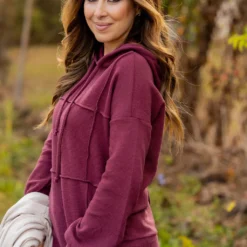 Woven Textured Mid Seam Hoodie -Women's Clothing Store untitled 2200 f51e3a1b 0eb5 4ca6 8392 74ed9291fe7e