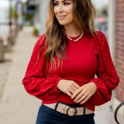 Dotted Sleeve Solid Body Blouse -Women's Clothing Store untitled 2204 2e9f7ba5 7eb2 4955 b74c da4a6245697e