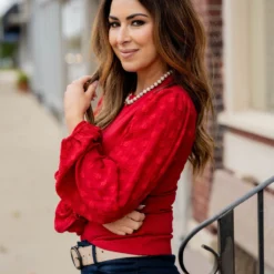 Dotted Sleeve Solid Body Blouse -Women's Clothing Store untitled 2208 751718d4 439b 4788 82d6 039194380512