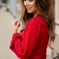 Dotted Sleeve Solid Body Blouse -Women's Clothing Store untitled 2212 49694171 6cd8 4190 babc 68b67b48cb77