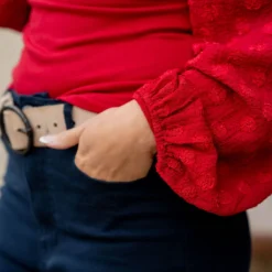 Dotted Sleeve Solid Body Blouse -Women's Clothing Store untitled 2215 ea425622 47d3 45f6 b99e 0f91ec46408c