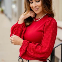 Dotted Sleeve Solid Body Blouse -Women's Clothing Store untitled 2221 ce09e3ee fb9d 4ef6 8e9e dd5e18539e40