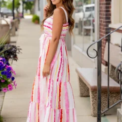 Watercolor Stripes Tiered Maxi Dress -Women's Clothing Store untitled 2265 87ebc0b1 d9b1 4d80 9527 861784f59bed