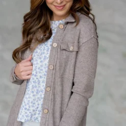 Raw Edge Thermal Shacket 25 Raw Edge Thermal Shacket -Women's Clothing Store untitled 2278